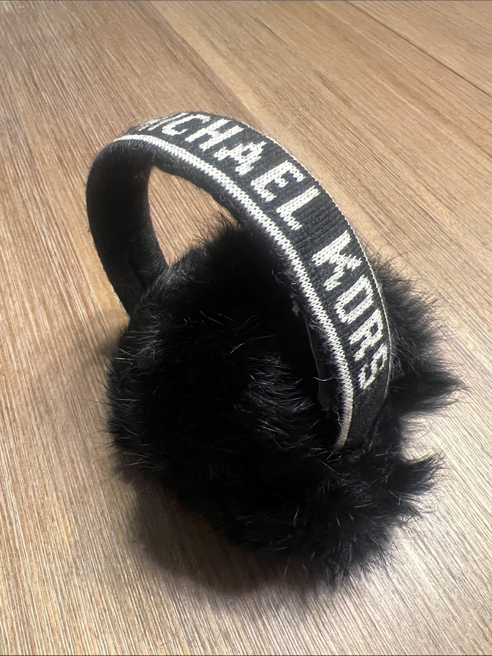 Michael Kors Black Faux-Fur Earmuffs